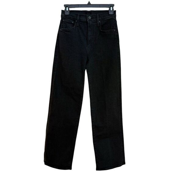 Mother The Rambler High-Rise Straight-Leg Zip Ankle Jeans Not Guilty Black Sz 25 - Picture 5 of 15